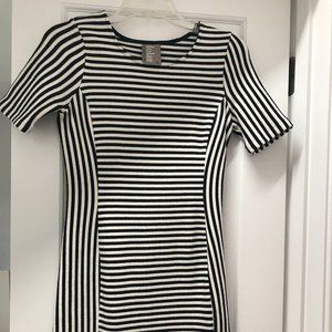 Anthropologie White and Blue Striped Dress